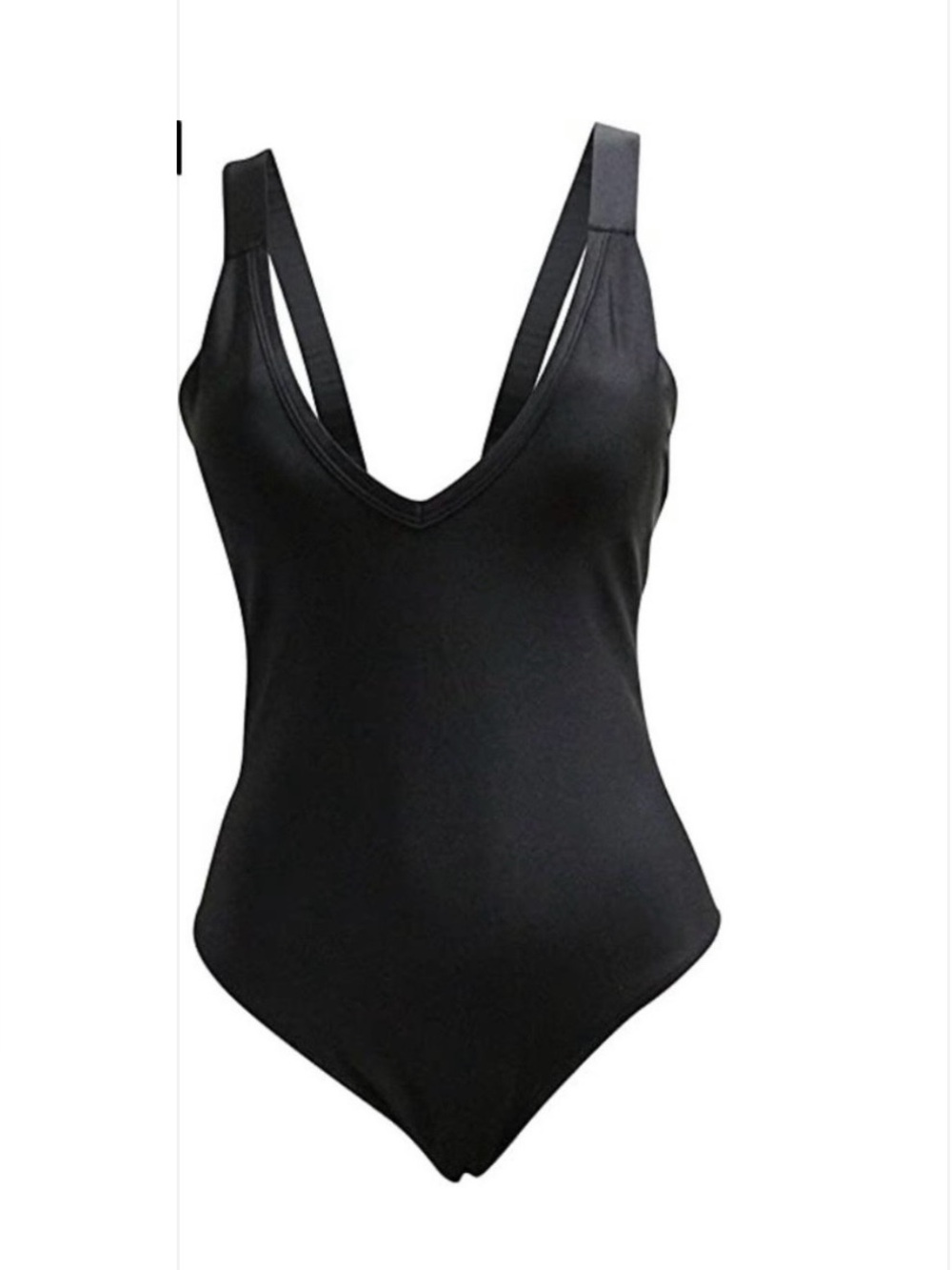 Rachel Roy Black One-Piece Swimsuit - Deep V, Caged Back - Sz M